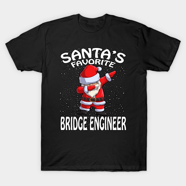 Santas Favorite Bridge Engineer Christmas T-Shirt by intelus